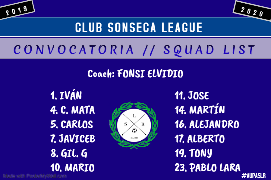 Convocatoria para el partido del día 16 de febrero de 2020